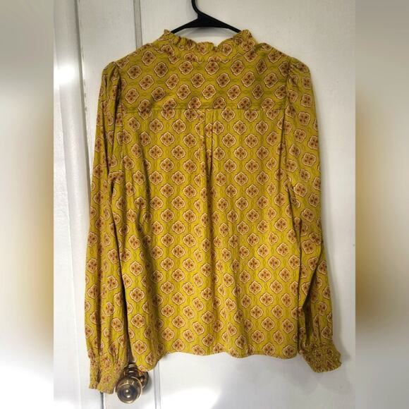 Rachel Rachel Roy Chartreuse Career Blouse Long Sleeve Tie Front medium - Picture 2 of 4